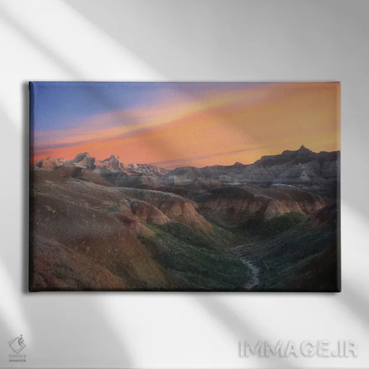 تابلو نمای طلوع بدلندز اثر دن اسپرول - نمای روبهرو روی دیوار