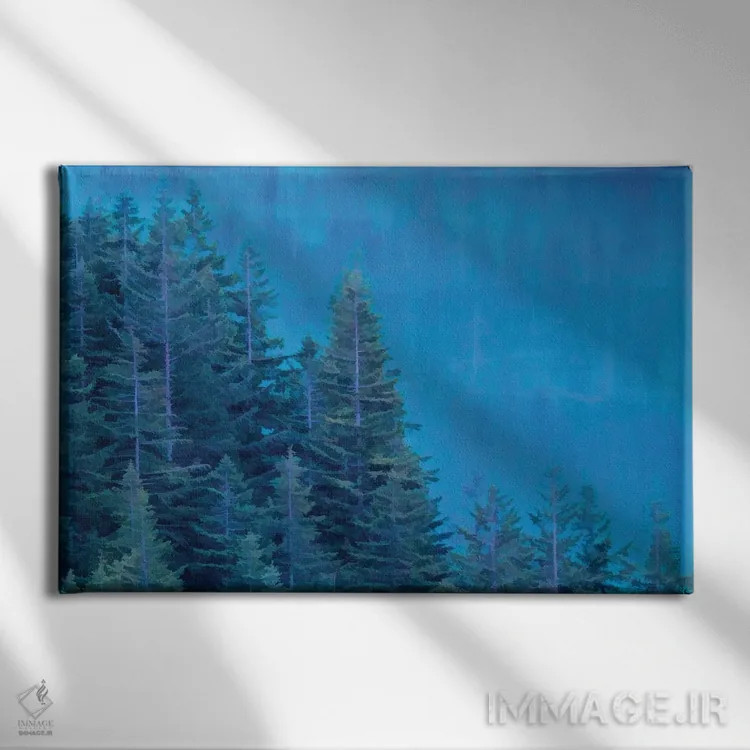 تابلو انعکاس همیشهسبزها اثر دن اسپرول - نمای روبهرو روی دیوار