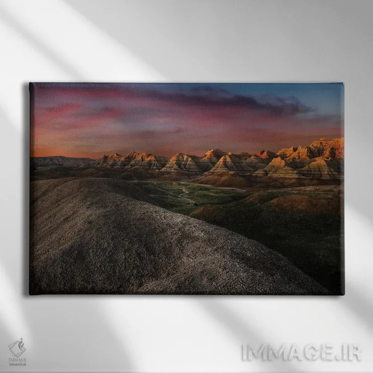 تابلو غروب بر بدلندز اثر دن اسپرول - نمای روبهرو روی دیوار