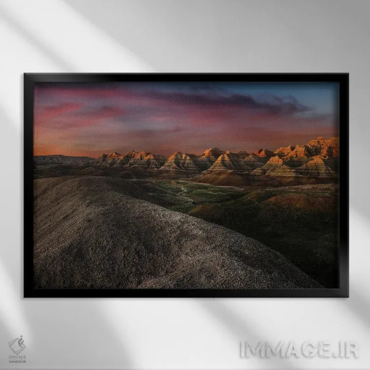 تابلو غروب بر بدلندز اثر دن اسپرول - نمای قابدار مشکی