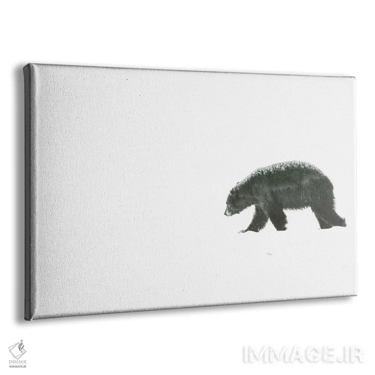 تابلو خرس مینیمال اثر دن اسپرول - نمای پرسپکتیو محصول