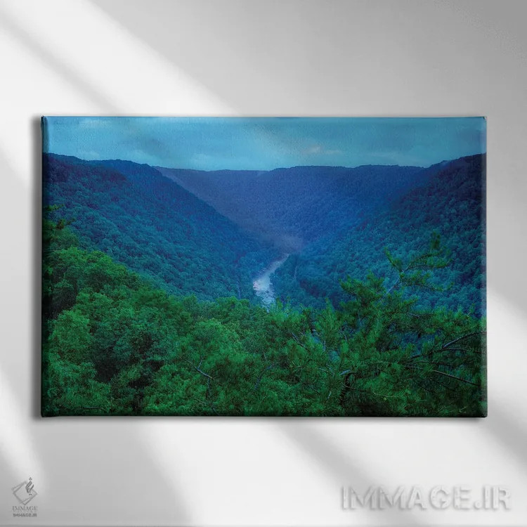 تابلو دره نیو ریور اثر دن اسپرول - نمای روبهرو روی دیوار
