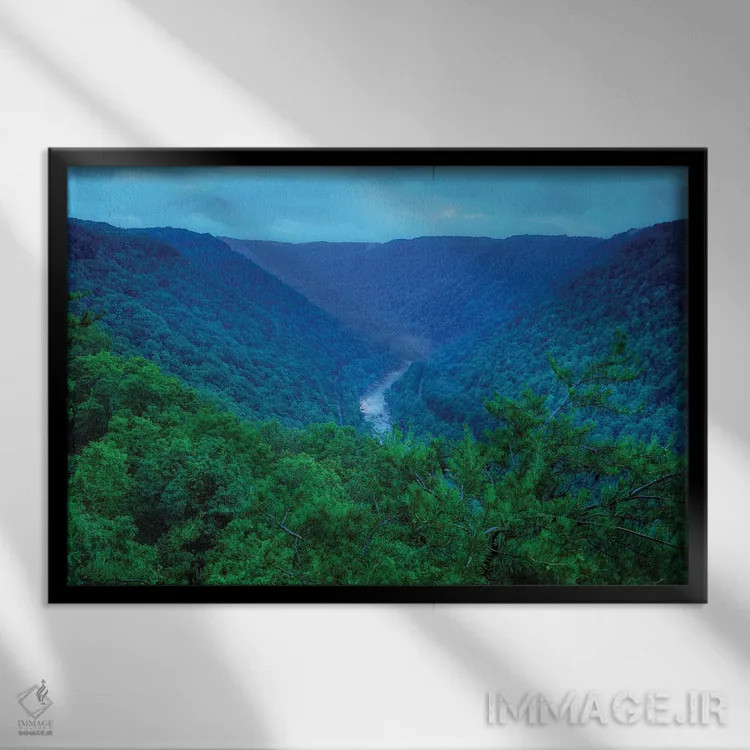 تابلو دره نیو ریور اثر دن اسپرول - نمای قابدار مشکی