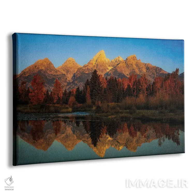 تابلو انعکاس پاییزی بافتدار در تتونها اثر دن اسپرول - نمای پرسپکتیو محصول