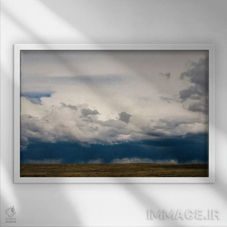 تابلو ابرهای طوفانی چشمگیر اثر دن اسپرول - نمای قابدار سفید