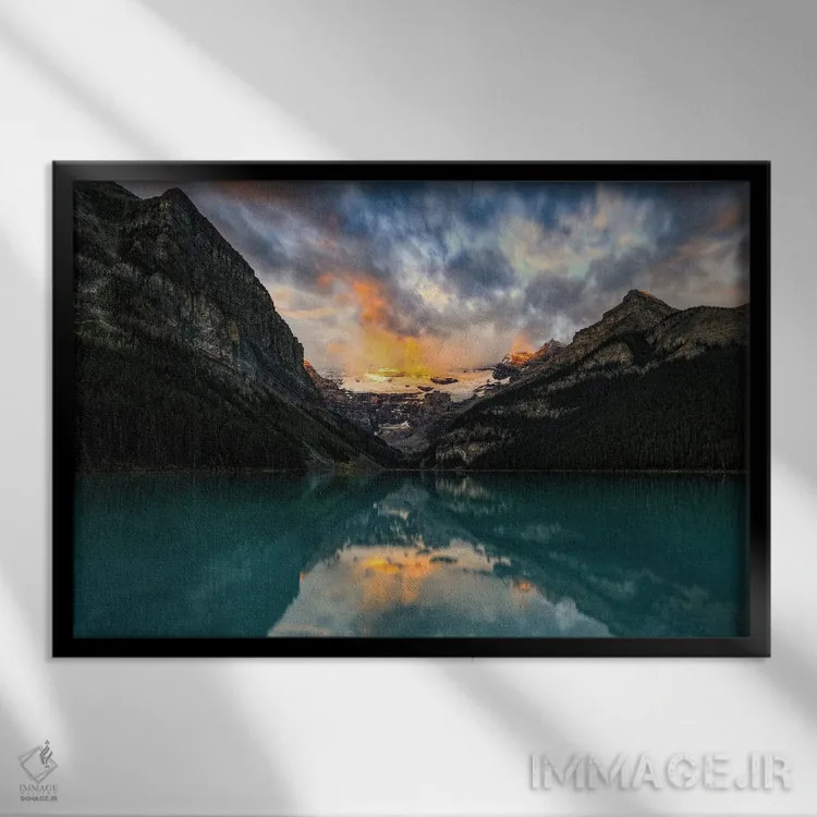 تابلو دریاچه لوییس بافت گرانج اثر دن اسپرول - نمای قابدار مشکی