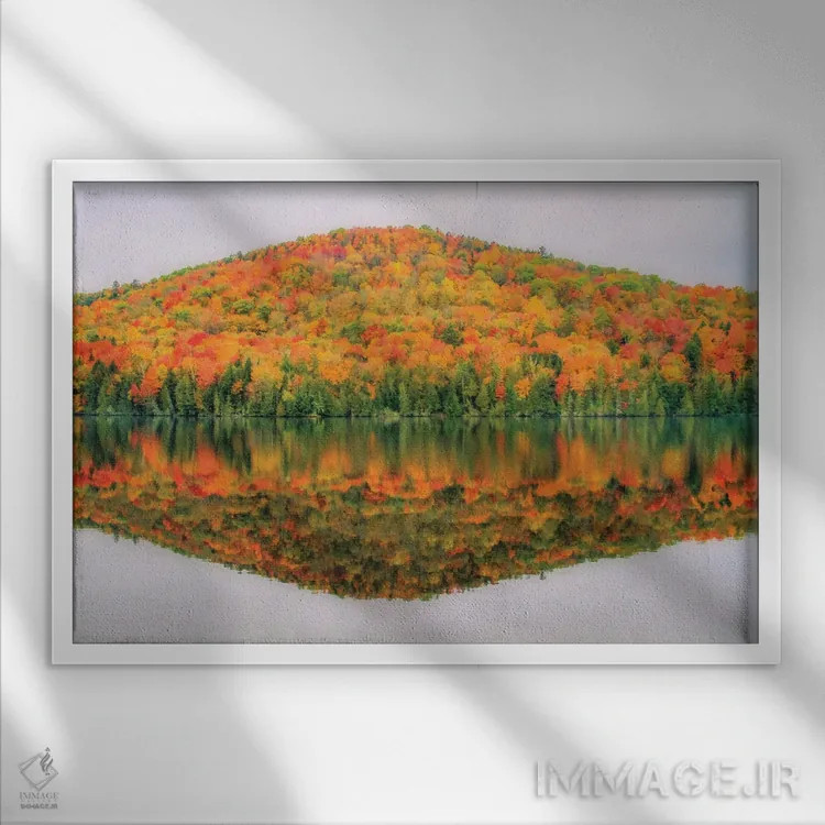 تابلو انعکاس پاییزی اثر دن اسپرول - نمای قابدار سفید