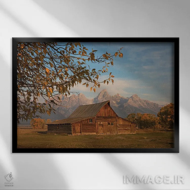 تابلو انبار مولتون در پاییز اثر دن اسپرول - نمای قابدار مشکی