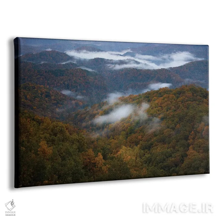 تابلو پرتوهای نور روی کوههای پاییزی اثر دن اسپرول - نمای پرسپکتیو محصول