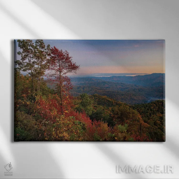 تابلو غروب پاییزی بلو ریج پارکوی اثر دن اسپرول - نمای روبهرو روی دیوار