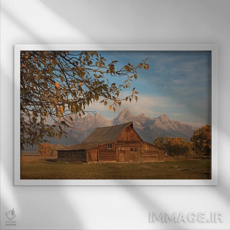 تابلو انبار مولتون در پاییز اثر دن اسپرول - نمای قابدار سفید