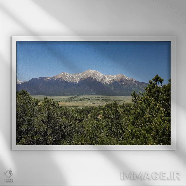 تابلو کوه پرینستون کلرادو اثر دن اسپرول - نمای قابدار سفید