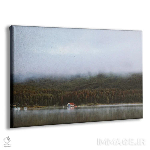 تابلو انعکاس خانه قایق مهآلود اثر دن اسپرول - نمای پرسپکتیو محصول