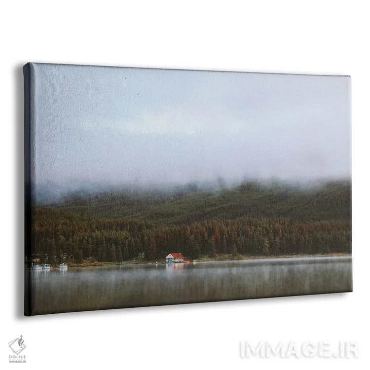 تابلو انعکاس خانه قایق مهآلود اثر دن اسپرول - نمای پرسپکتیو محصول