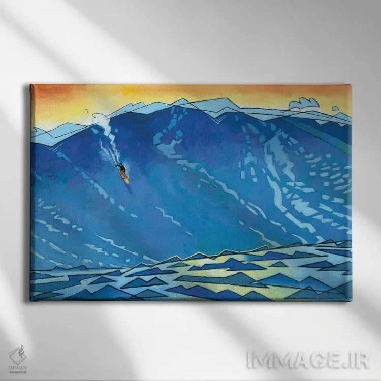 تابلو موج بزرگ اثر داگلاس سیمونسون - نمای روبهرو روی دیوار