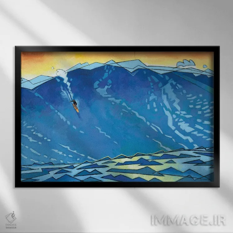 تابلو موج بزرگ اثر داگلاس سیمونسون - نمای قابدار مشکی