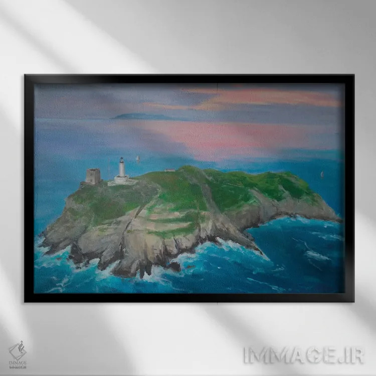 تابلو فانوس دریایی جیراگلیا اثر باورا آسهوا - نمای قابدار مشکی