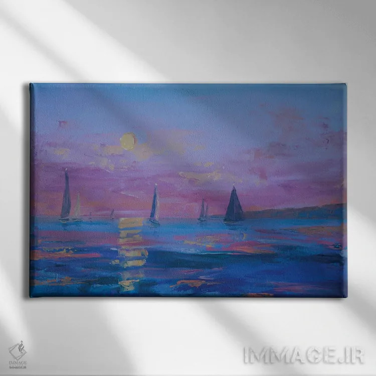 تابلو از جنوا تا سنرمو (ایتالیا) اثر باورا آسهوا - نمای روبهرو روی دیوار