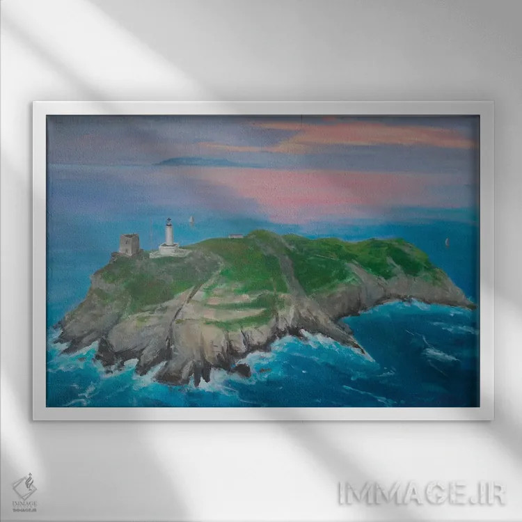 تابلو فانوس دریایی جیراگلیا اثر باورا آسهوا - نمای قابدار سفید