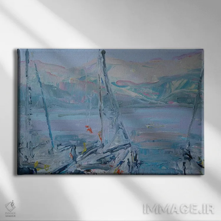 تابلو عصر پانورامایی با کشتیهای تفریحی در خلیج سار سالا اثر باورا آسهوا - نمای روبهرو روی دیوار
