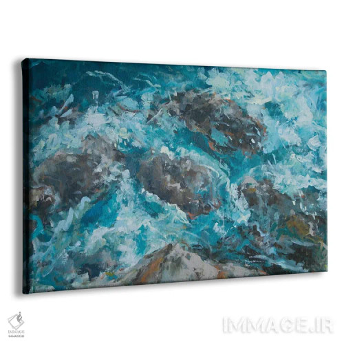 تابلو آبها و صخرههای دریای اژه اثر باورا آسهوا - نمای پرسپکتیو محصول
