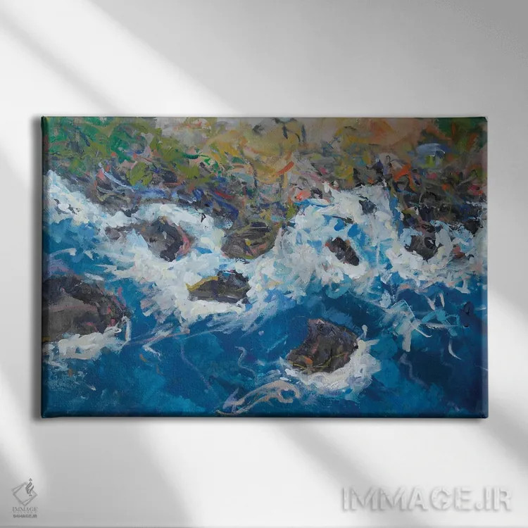 تابلو آبها و صخرههای کابو دا روکا اثر باورا آسهوا - نمای روبهرو روی دیوار