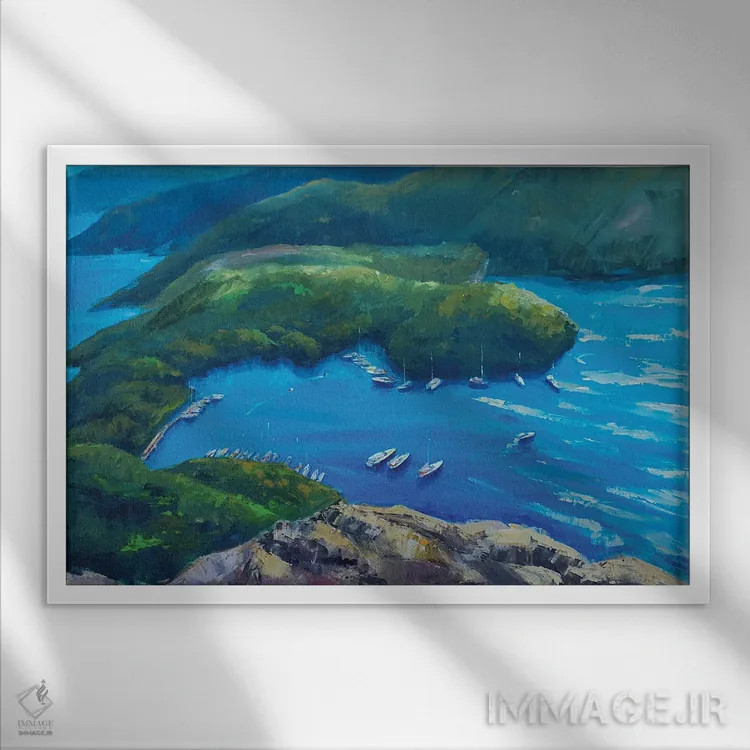 تابلو خلیج کپی کریک اثر باورا آسهوا - نمای قابدار سفید