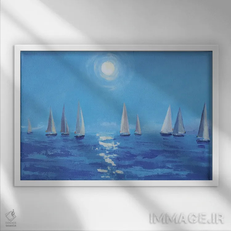 تابلو رولکس جیراگلیا (مسابقه قایقرانی) اثر باورا آسهوا - نمای قابدار سفید