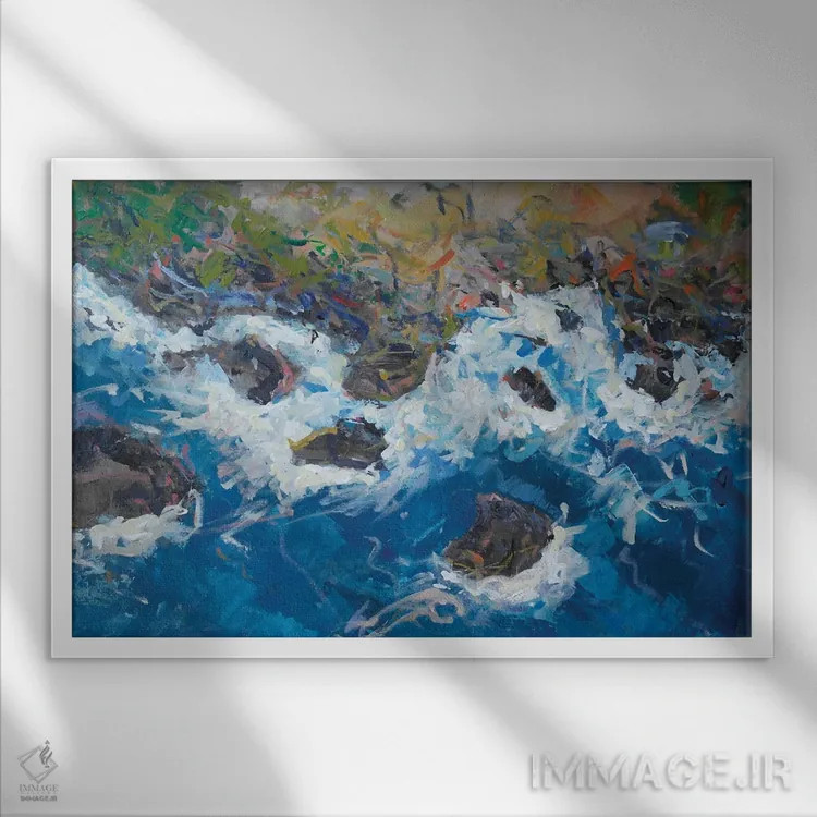 تابلو آبها و صخرههای کابو دا روکا اثر باورا آسهوا - نمای قابدار سفید