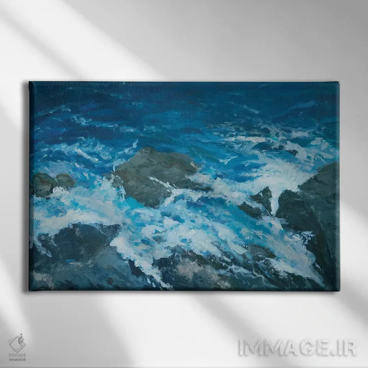 تابلو دریای اژه تیره اثر باورا آسهوا - نمای روبهرو روی دیوار