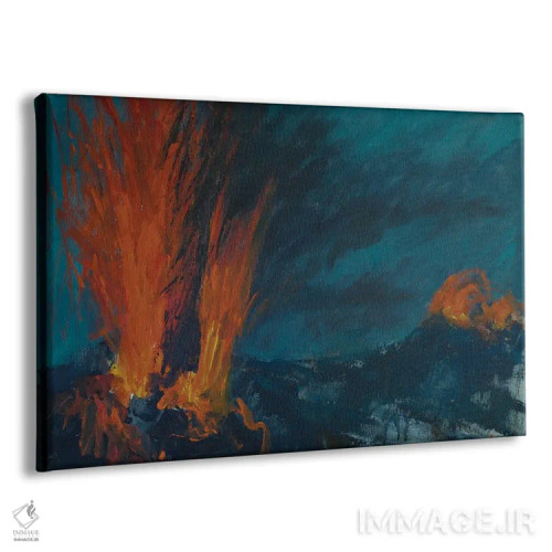 تابلو فوران استرومبولی (آتشفشان در ایتالیا) اثر باورا آسهوا - نمای پرسپکتیو محصول