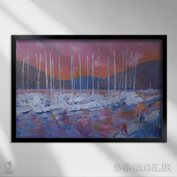 تابلو خوابهای کاش (نام شهر در ترکیه) اثر باورا آسهوا - نمای قابدار مشکی