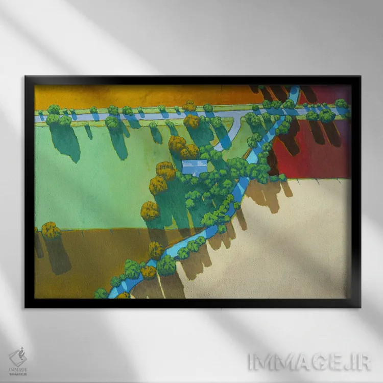 تابلو نمای هوایی یک اثر دان بردشا - نمای قابدار مشکی