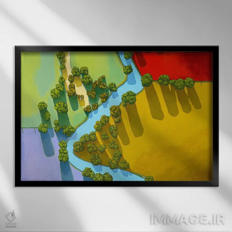 تابلو نمای هوایی دو اثر دان بردشا - نمای قابدار مشکی