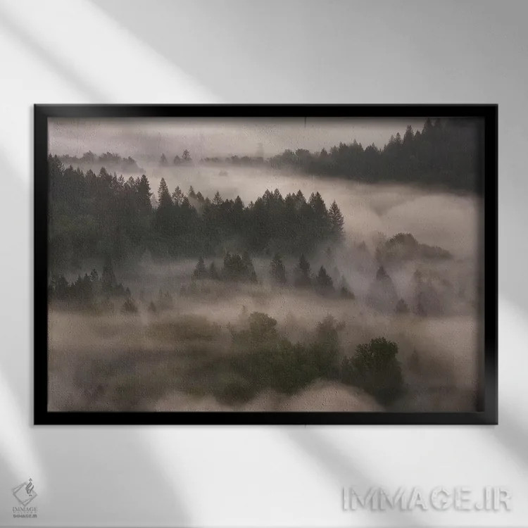 تابلو پوشش جنگل اثر داتلیش - نمای قابدار مشکی