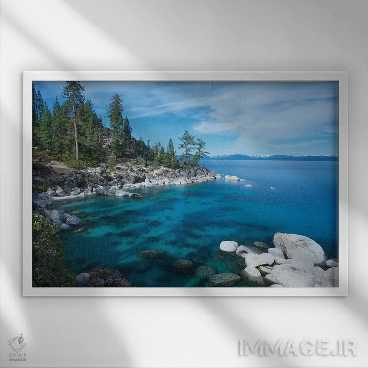 تابلو برکه یخی اثر داتلیش - نمای قابدار سفید