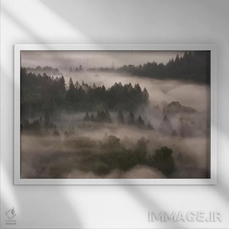 تابلو پوشش جنگل اثر داتلیش - نمای قابدار سفید