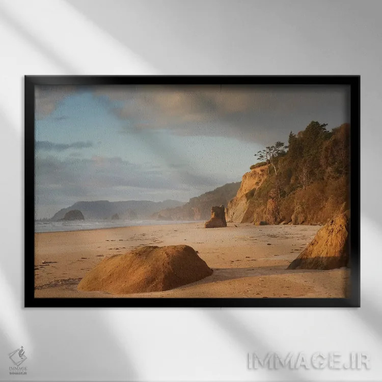 تابلو ساحل جاودانه اثر داتلیش - نمای قابدار مشکی