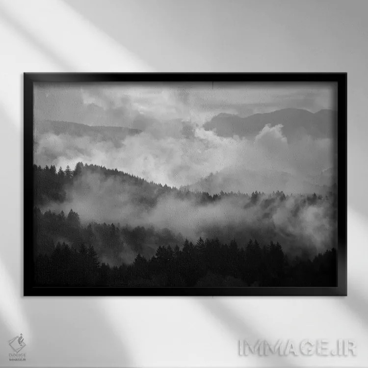 تابلو خواب مه کوهستان دو اثر داتلیش - نمای قابدار مشکی