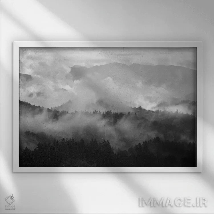 تابلو خواب مه کوهستان یک اثر داتلیش - نمای قابدار سفید