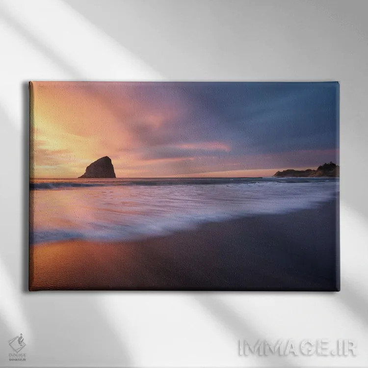 تابلو موجهای رزگلد اثر داتلیش - نمای روبهرو روی دیوار