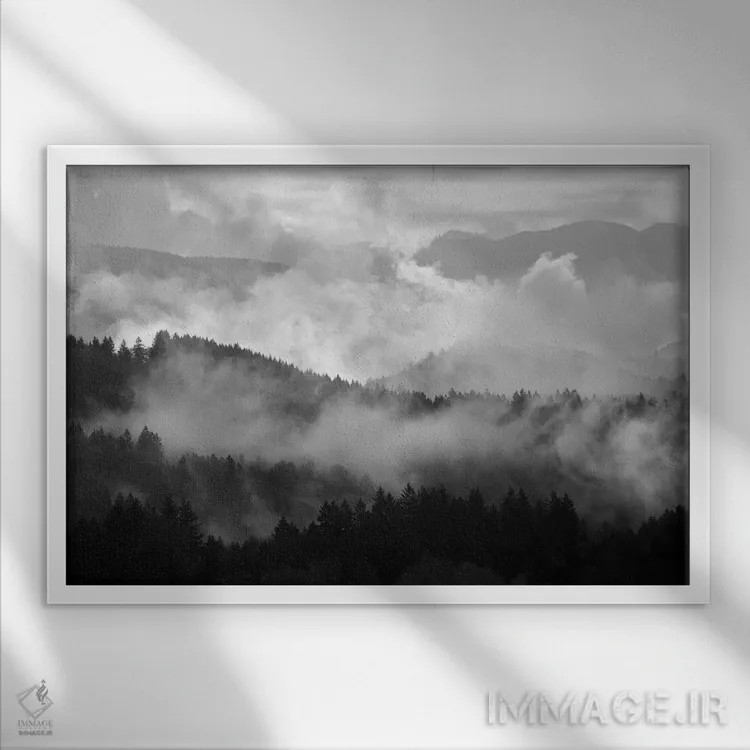 تابلو خواب مه کوهستان دو اثر داتلیش - نمای قابدار سفید