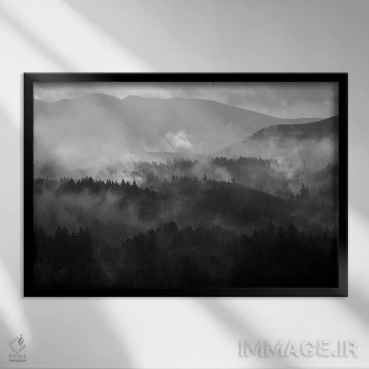 تابلو خواب مه کوهستان چهار اثر داتلیش - نمای قابدار مشکی