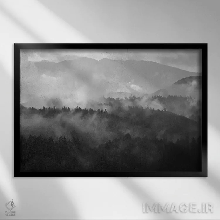 تابلو خواب مه کوهستان سه اثر داتلیش - نمای قابدار مشکی