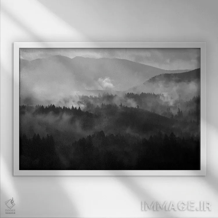 تابلو خواب مه کوهستان چهار اثر داتلیش - نمای قابدار سفید