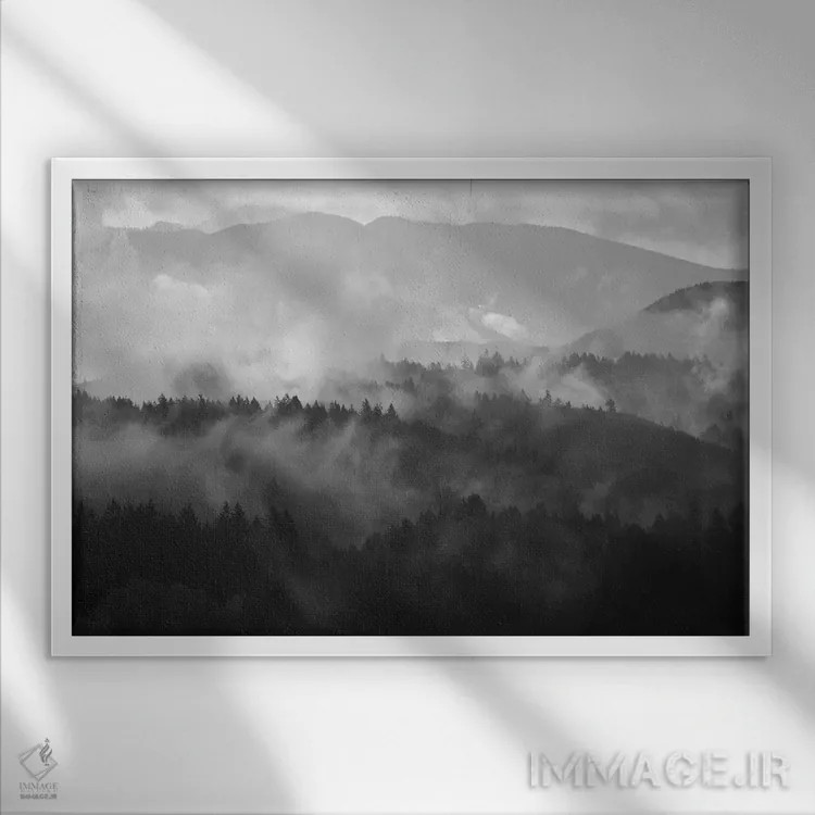 تابلو خواب مه کوهستان سه اثر داتلیش - نمای قابدار سفید