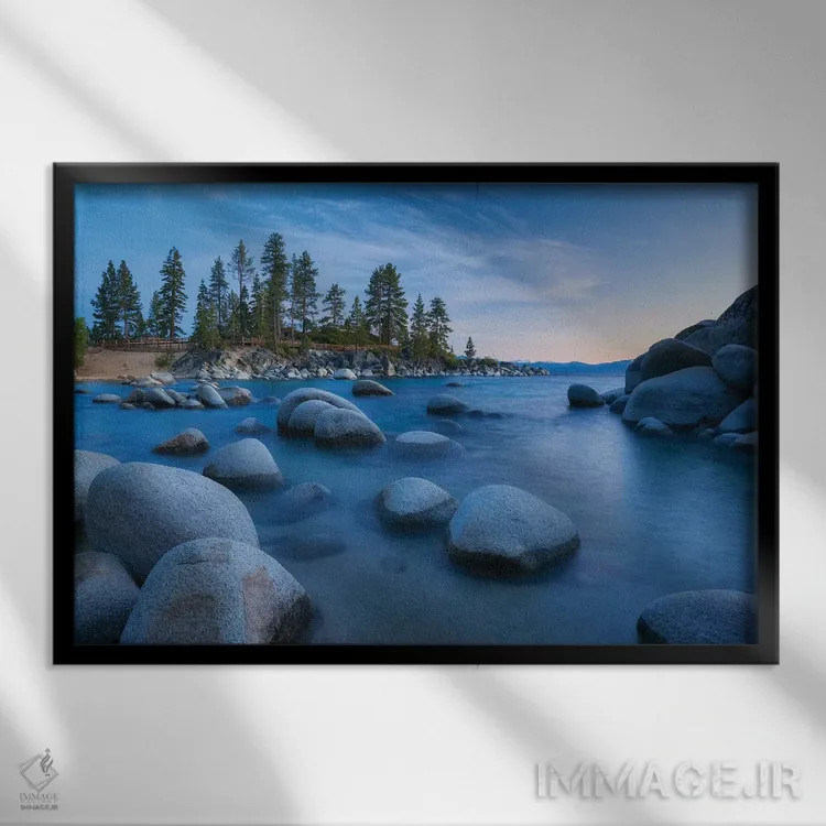 تابلو آبیهای سنگ بزرگ اثر داتلیش - نمای قابدار مشکی