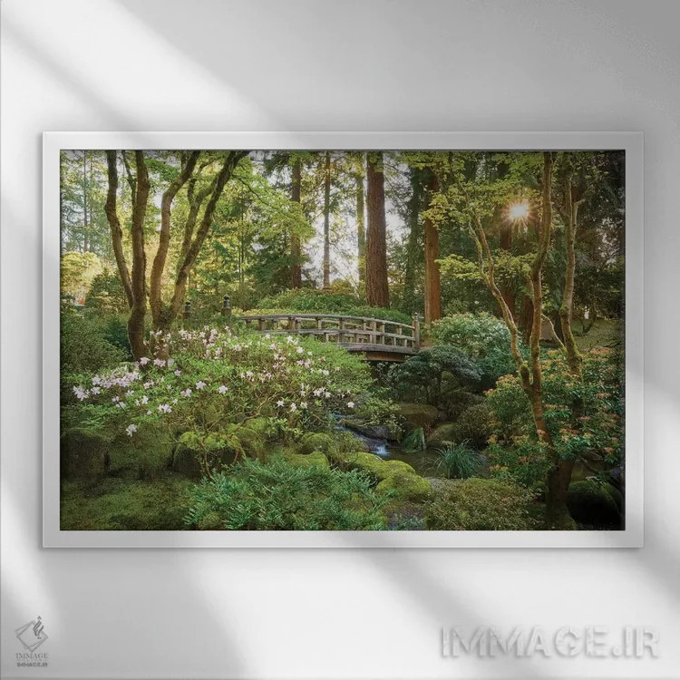 تابلو باغ ذن اثر داتلیش - نمای قابدار سفید