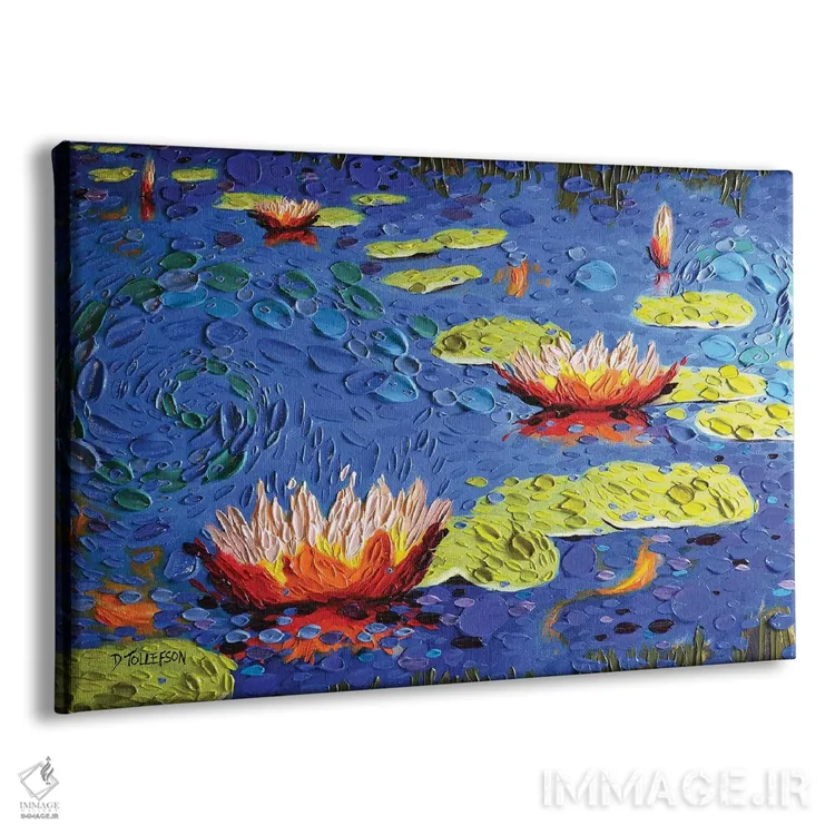 تابلو حوض ماهی کوی در آبی اثر دنا تولفسون - نمای پرسپکتیو محصول