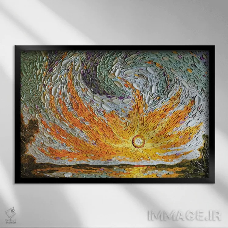 تابلو آسمان یعقوب اثر دنا تولفسون - نمای قابدار مشکی